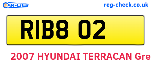 RIB802 are the vehicle registration plates.