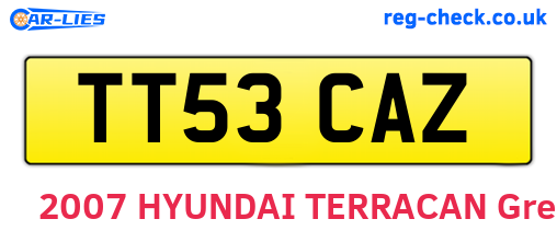 TT53CAZ are the vehicle registration plates.