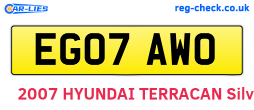 EG07AWO are the vehicle registration plates.