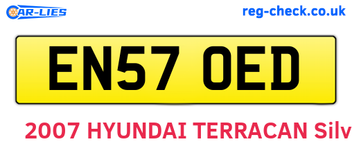 EN57OED are the vehicle registration plates.