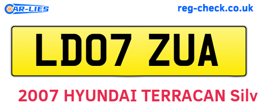 LD07ZUA are the vehicle registration plates.