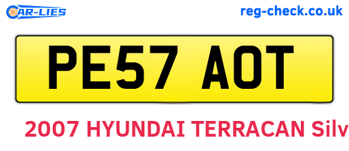 PE57AOT are the vehicle registration plates.