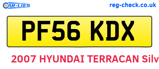 PF56KDX are the vehicle registration plates.