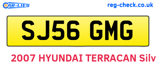 SJ56GMG are the vehicle registration plates.
