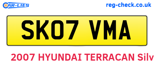 SK07VMA are the vehicle registration plates.