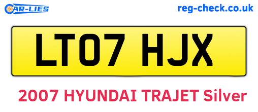 LT07HJX are the vehicle registration plates.