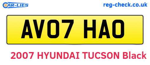 AV07HAO are the vehicle registration plates.
