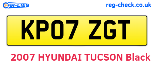 KP07ZGT are the vehicle registration plates.