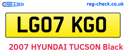 LG07KGO are the vehicle registration plates.