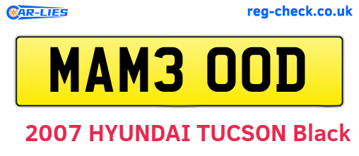 MAM300D are the vehicle registration plates.