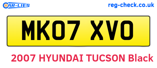 MK07XVO are the vehicle registration plates.