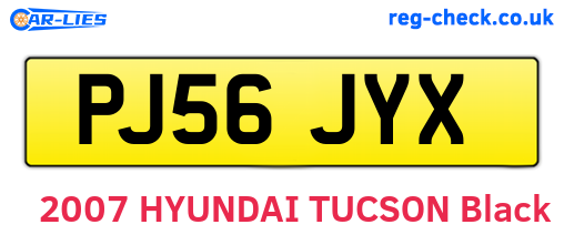 PJ56JYX are the vehicle registration plates.