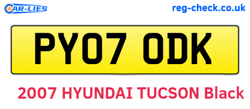 PY07ODK are the vehicle registration plates.
