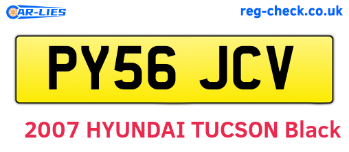 PY56JCV are the vehicle registration plates.
