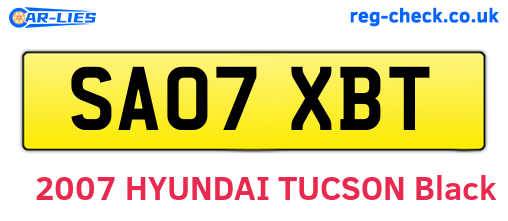SA07XBT are the vehicle registration plates.