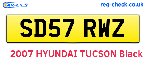 SD57RWZ are the vehicle registration plates.