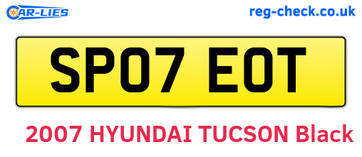 SP07EOT are the vehicle registration plates.