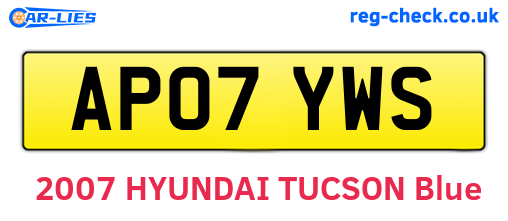 AP07YWS are the vehicle registration plates.