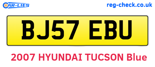 BJ57EBU are the vehicle registration plates.