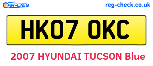 HK07OKC are the vehicle registration plates.
