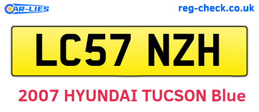 LC57NZH are the vehicle registration plates.