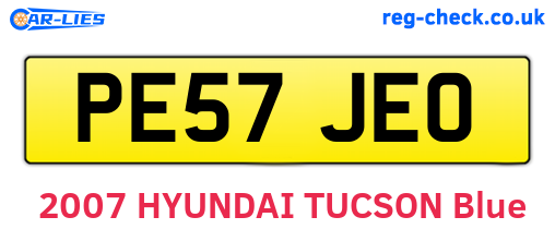 PE57JEO are the vehicle registration plates.