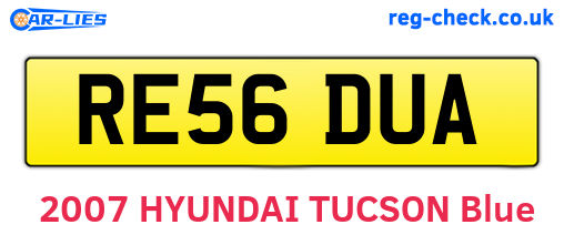 RE56DUA are the vehicle registration plates.