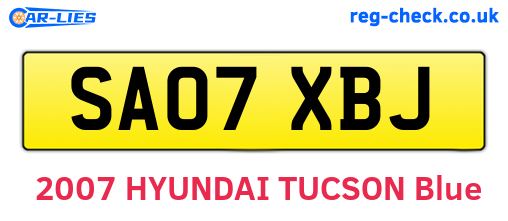 SA07XBJ are the vehicle registration plates.