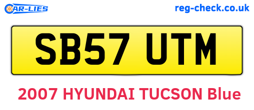 SB57UTM are the vehicle registration plates.