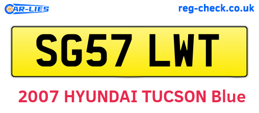 SG57LWT are the vehicle registration plates.