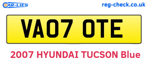 VA07OTE are the vehicle registration plates.