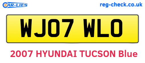 WJ07WLO are the vehicle registration plates.