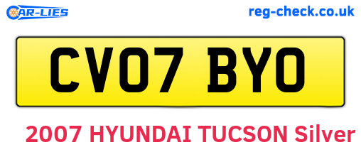 CV07BYO are the vehicle registration plates.