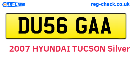 DU56GAA are the vehicle registration plates.