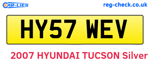 HY57WEV are the vehicle registration plates.