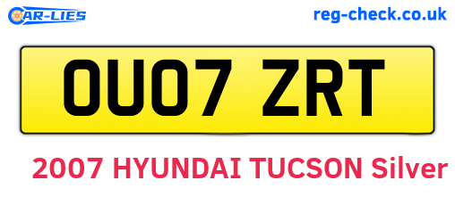 OU07ZRT are the vehicle registration plates.
