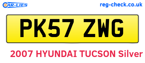 PK57ZWG are the vehicle registration plates.