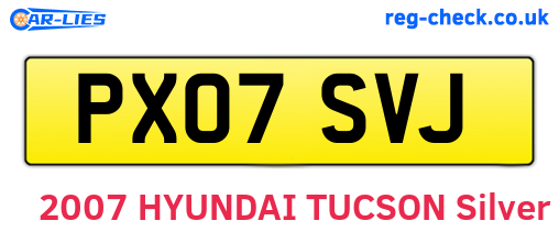PX07SVJ are the vehicle registration plates.