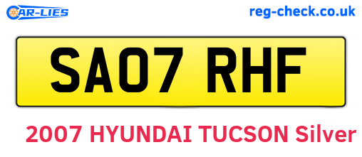 SA07RHF are the vehicle registration plates.