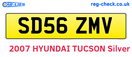 SD56ZMV are the vehicle registration plates.