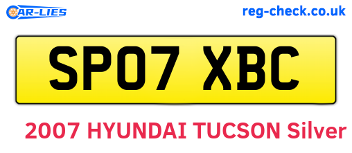 SP07XBC are the vehicle registration plates.