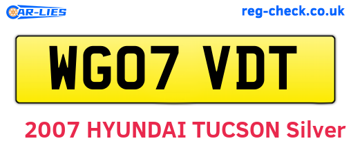 WG07VDT are the vehicle registration plates.