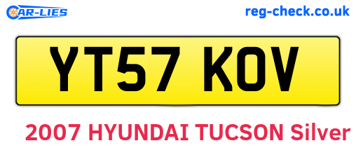 YT57KOV are the vehicle registration plates.