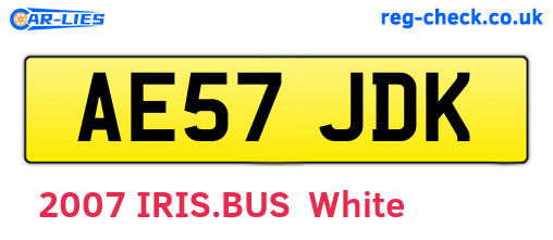 AE57JDK are the vehicle registration plates.