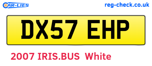 DX57EHP are the vehicle registration plates.