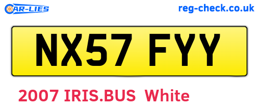 NX57FYY are the vehicle registration plates.