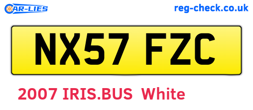 NX57FZC are the vehicle registration plates.