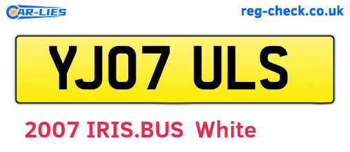 YJ07ULS are the vehicle registration plates.
