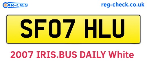 SF07HLU are the vehicle registration plates.