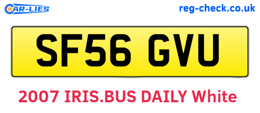 SF56GVU are the vehicle registration plates.